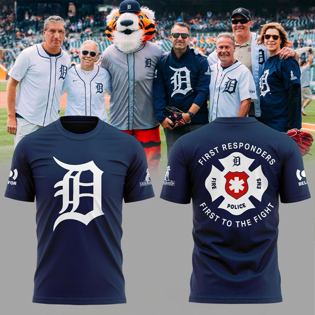 Detroit Tigers First Responders Day T-Shirt Detroit Tigers Merch Baseball Lover Gift Ideas-1