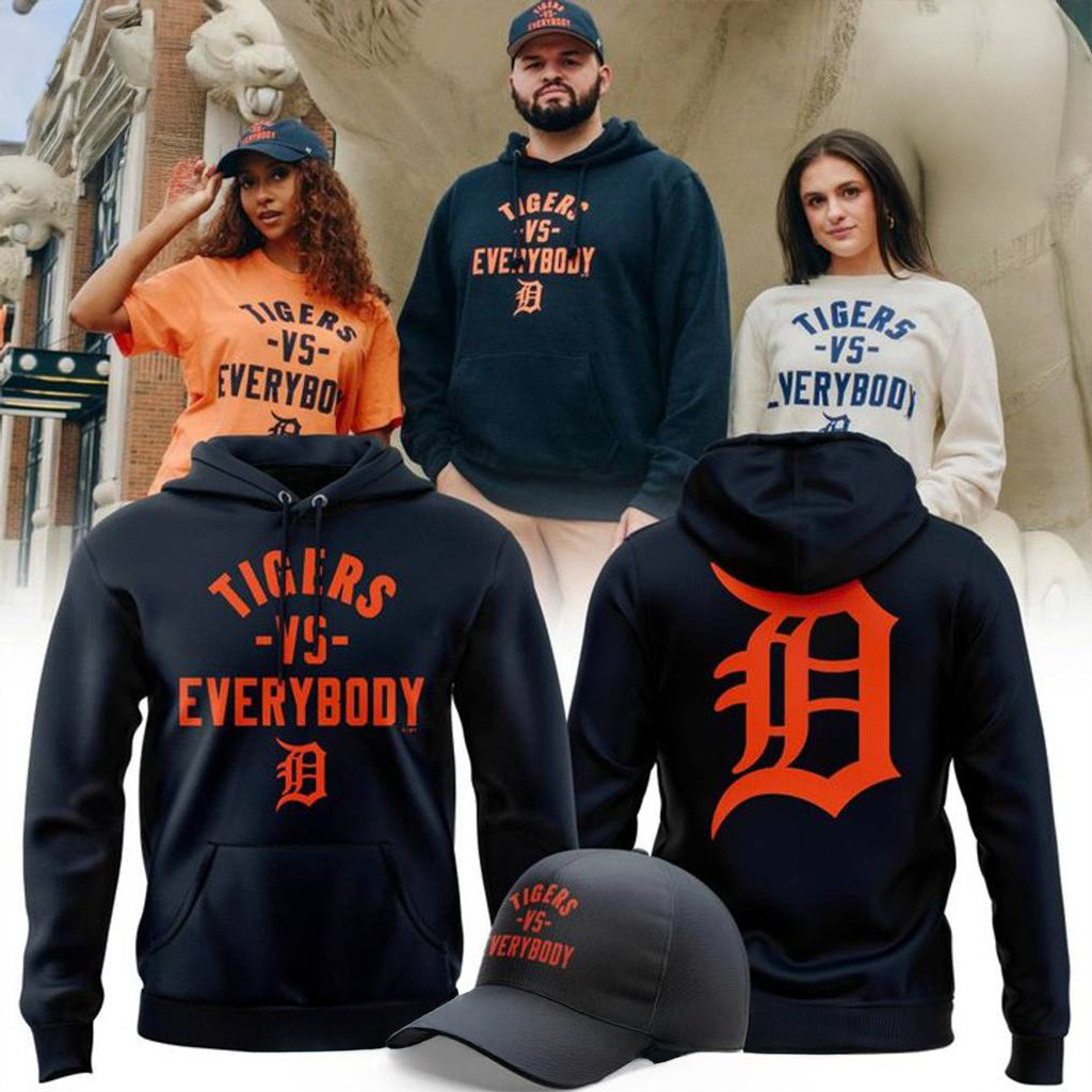 Detroit Tigers vs Everybody Special Hoodie Tigers Merch Husband Christmas Gift Ideas-1