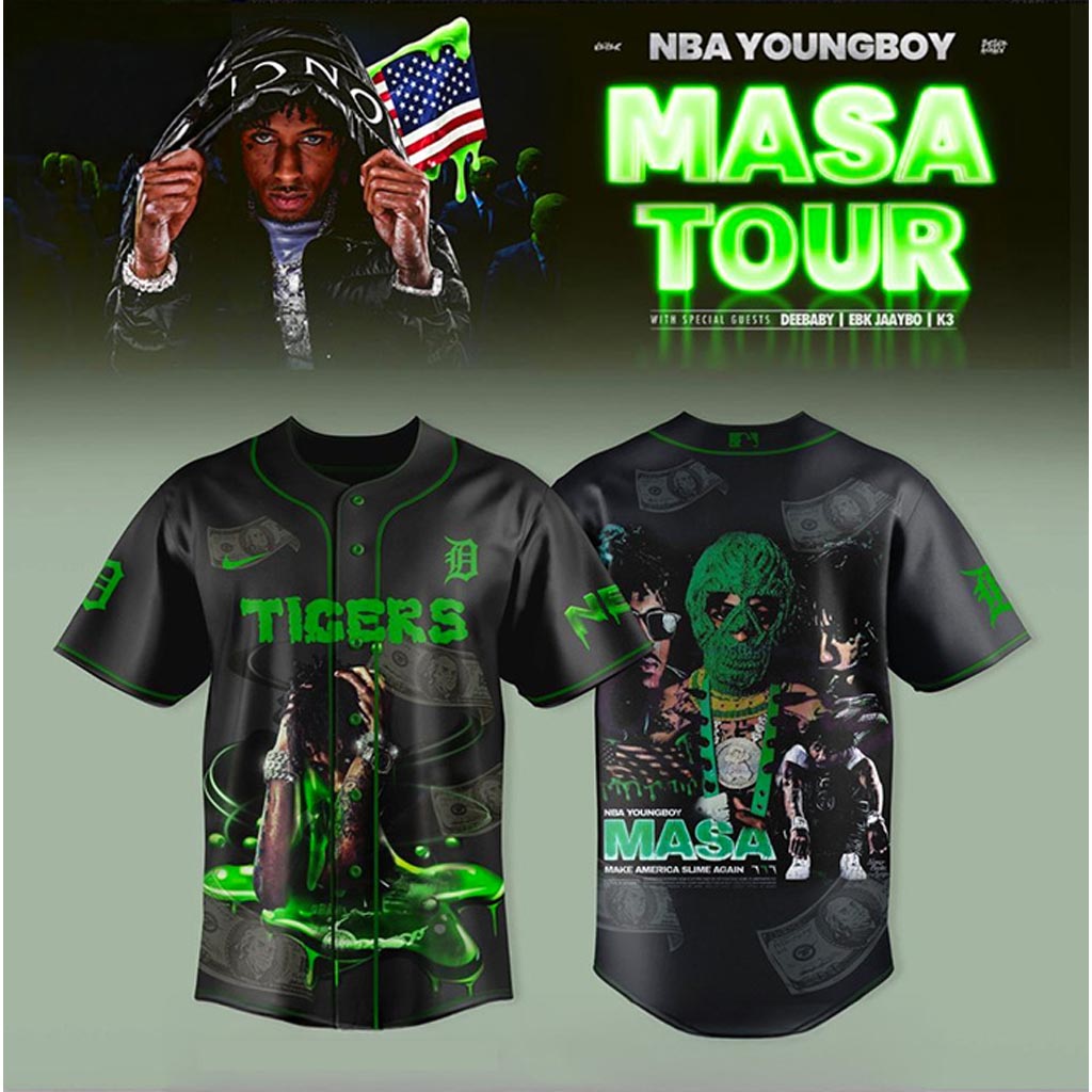 Detroit Tigers x NBA YoungBoy MASA Tour Jersey Detroit Tigers Merch Cool Gift For Him-1