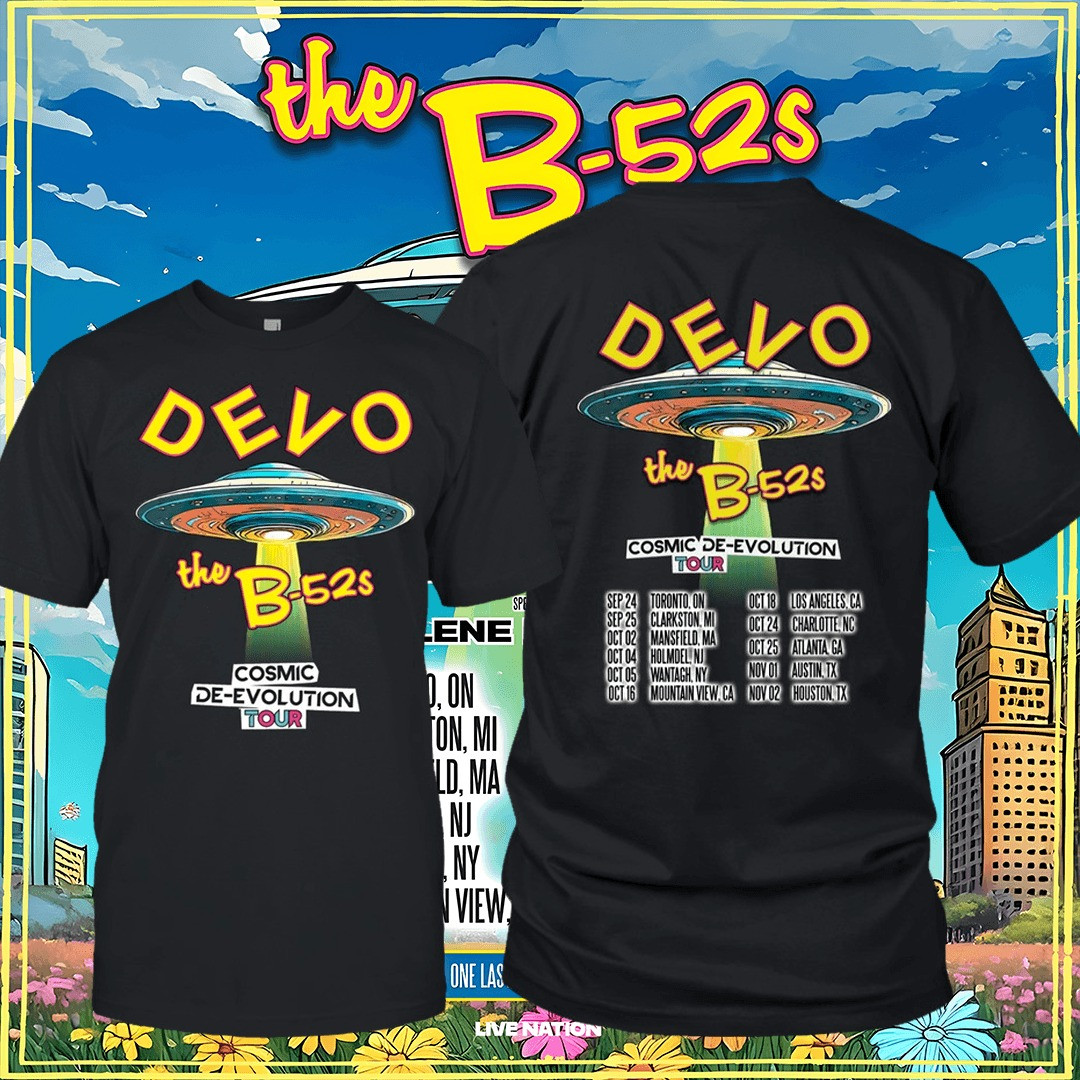 Devo The B-52s Cosmic De-Evolution Tour 2025 T-Shirt Merch Gifts For Rock Fans-1