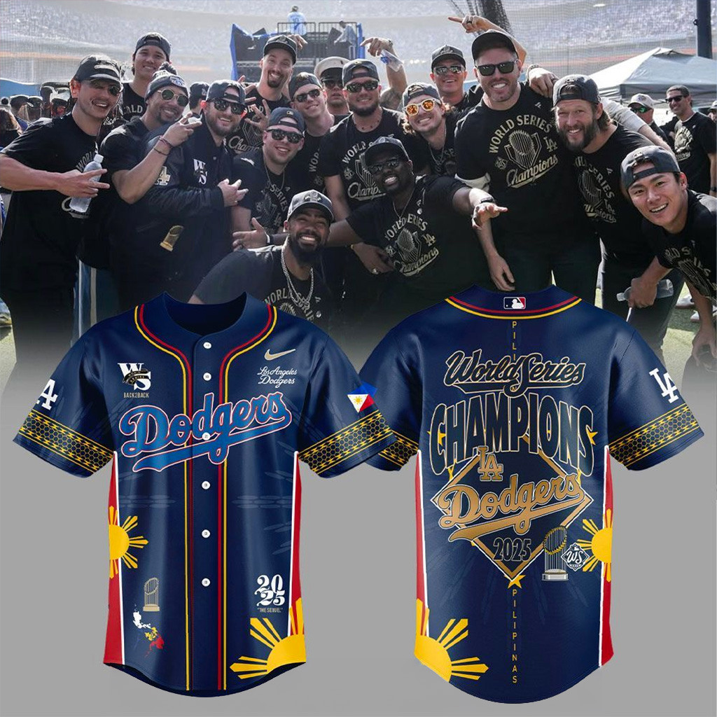 Dodgers 2025 World Series Champions Filipino Heritage Theme Jersey Dodgers Merch Fans Gifts-1