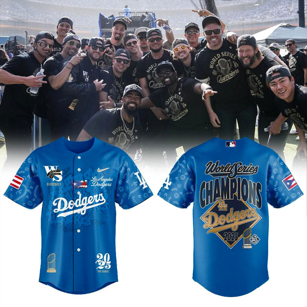 Dodgers 2025 World Series Champions Puerto Rico Theme Jersey Dodgers Merch Father Gifts-1