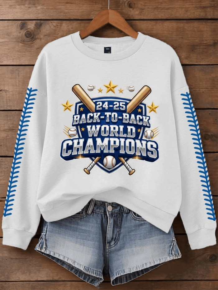 Dodgers Back 2 Back World Series Champions 2025 Sweatshirt Dodgers Championship Clothes-1