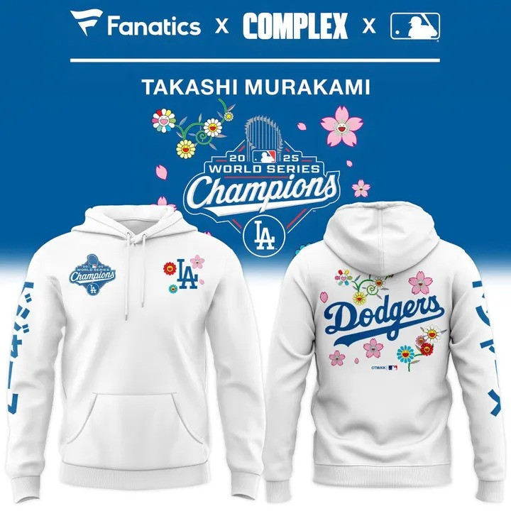 Dodgers Back To Back Champions Hoodie World Series Champions Takashi Murakami Fan Gifts-1