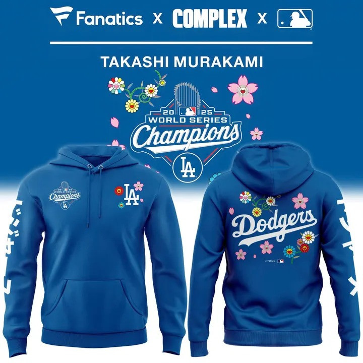 Dodgers Back To Back Champions Hoodie World Series Champions Takashi Murakami Merch Gifts-1