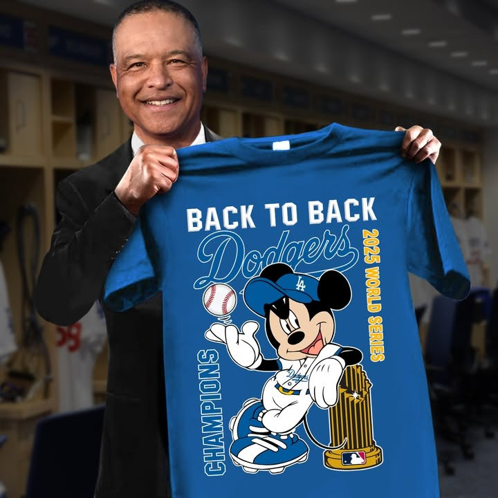 Dodgers Back To Back Champions T-Shirt 2025 World Series Mickey Shirts Ideas For Fan-1
