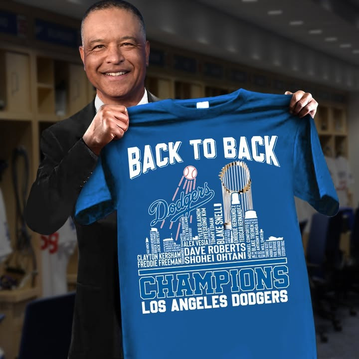 Dodgers Back To Back Champions T-Shirt Los Angeles Dodgers Champions Shirts For Fan-1