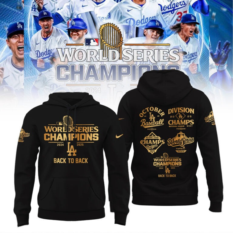 Dodgers Back To Back Hoodie World Series Champion 2024 2025 LA Back To Back Present Ideas-1