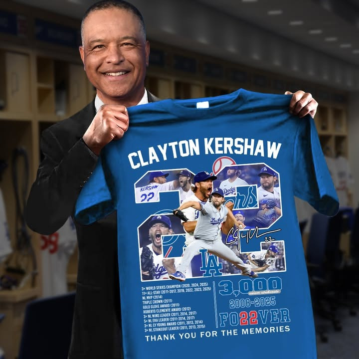 Dodgers Back To Back T-Shirt Clayton Kershaw 2008 2025 Thank You For The Memories Fans Gift-1