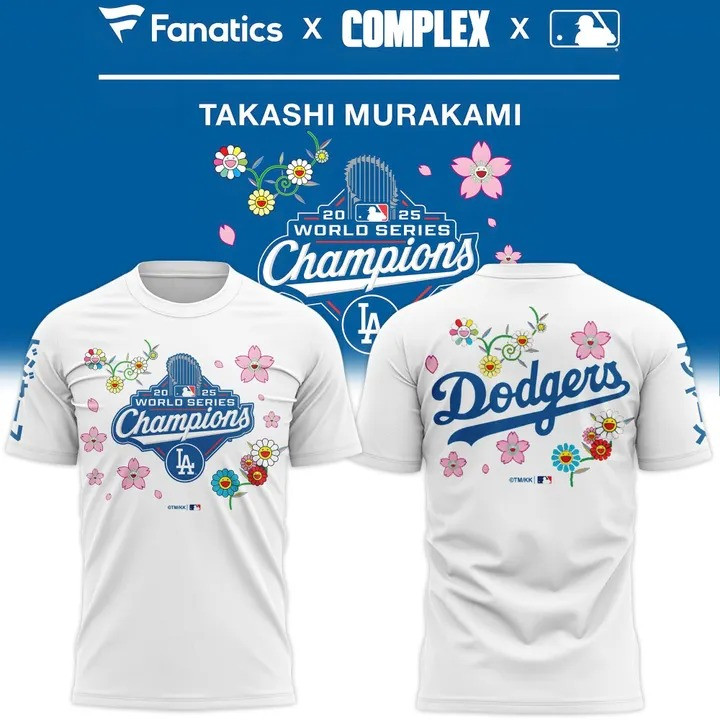 Dodgers Back To Back T-Shirt Takashi Murakami LA World Series Champions Clothes Gifts-1