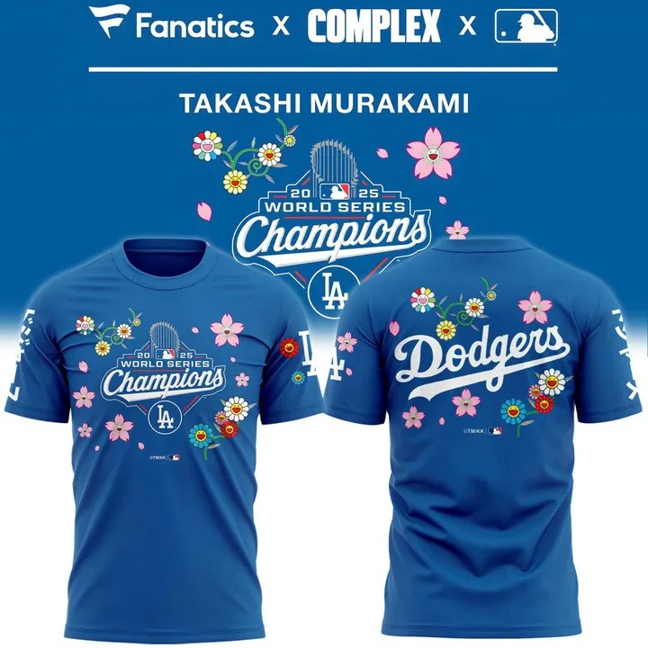 Dodgers Back To Back T-Shirt Takashi Murakami LA World Series Champions Clothes Ideas-1