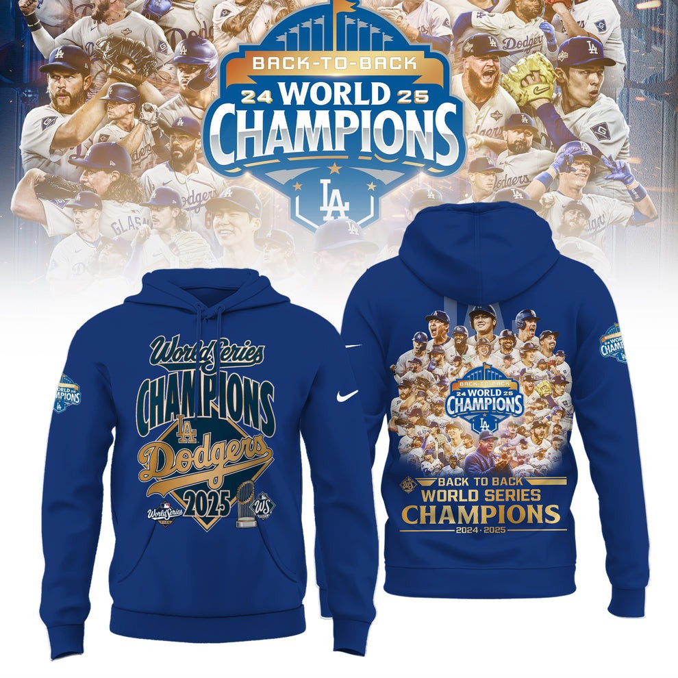 Dodgers Back To Back World Series Champs Hoodie LA Dodgers Champion 2024 2025 Item For Fan-1