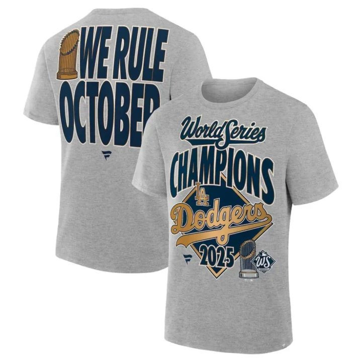 Dodgers Back To Back World Series Champs T-Shirt LA Dodgers 2025 We Rule October Fan Merch-1