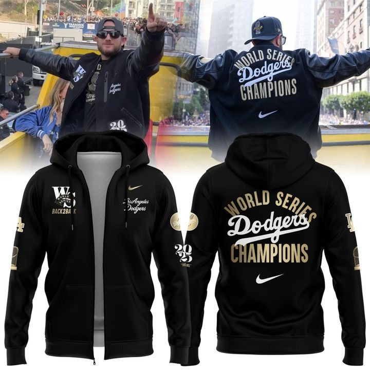 Dodgers Back To Back World Series Champs Zip Hoodie WS Los Angeles Dodgers Fans Gift Ideas-1