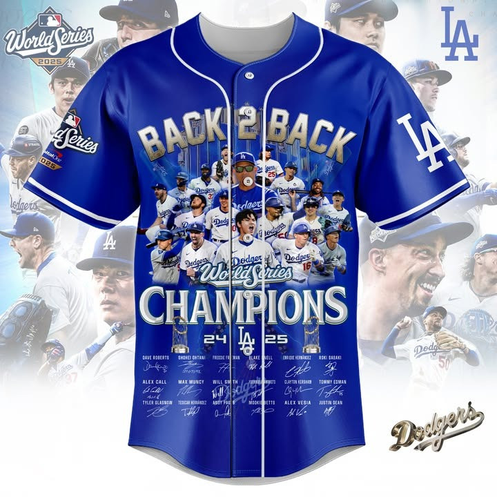 Dodgers Champions World Series 2025 Jersey Dodgers Back To Back Championship Fan Merch-1