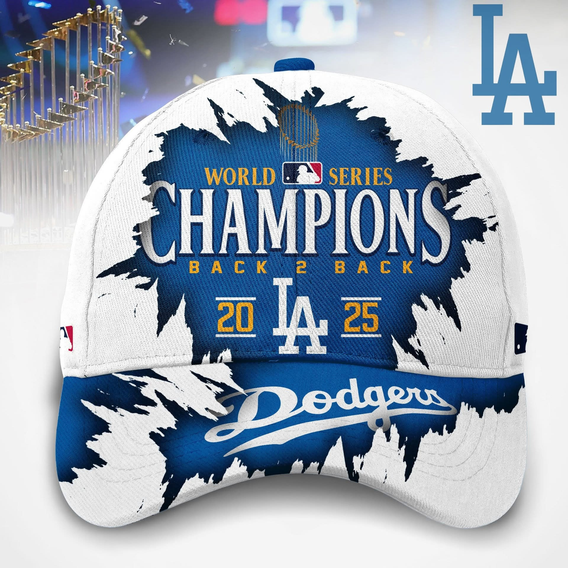 Dodgers Championship Hat 20 LA 25 Back To Back World Series Champions Cap Gift For Fan-1
