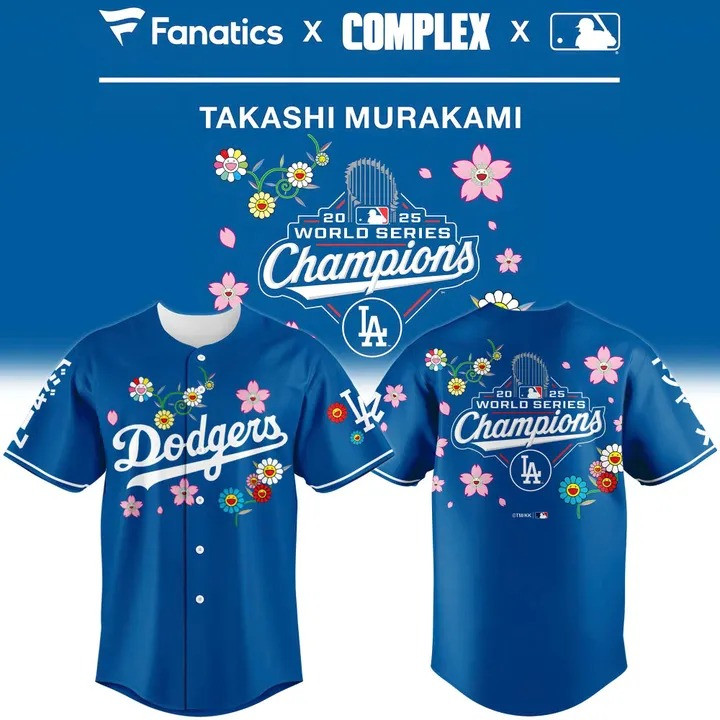 Dodgers Championship Jersey 2025 Takashi Murakami World Series Champions Best Fans Clothing-1