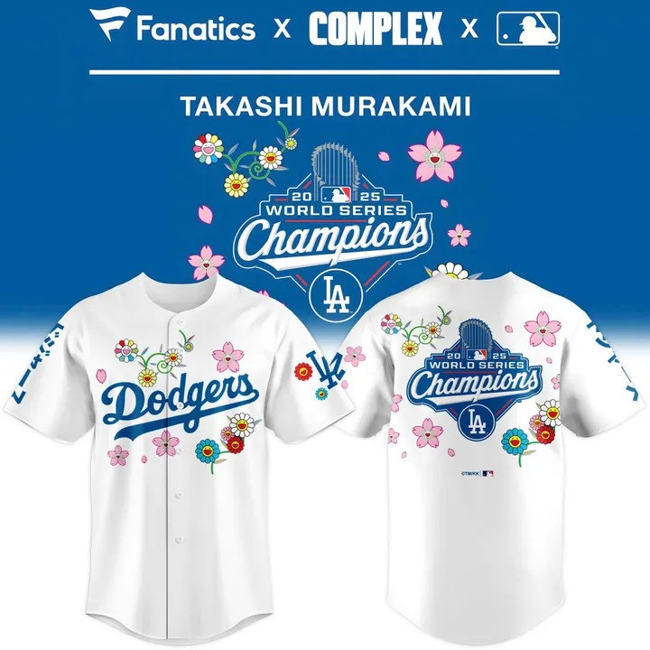 Dodgers Championship Jersey 2025 Takashi Murakami World Series Champions Great Fans Clothes-1
