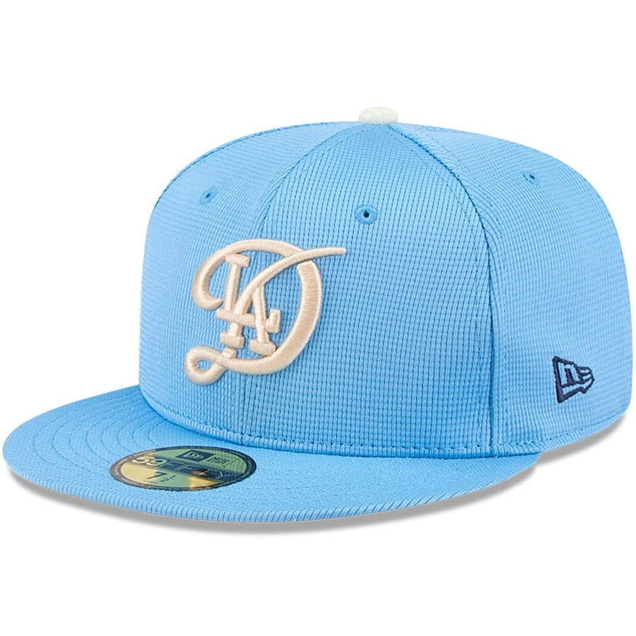Dodgers City Connect Hat Los Angeles Dodgers Light Blue Batting Practice 59Fifty Fitted Cap-1