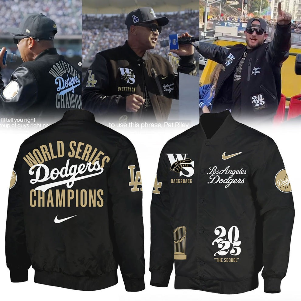 Dodgers World Series Bomber Jacket 2025 The Sequel LA Dodgers Back 2 Back Clothing For Fan-1 Dodgers World Series Bomber Jacket 2025 The Sequel LA Dodgers Back 2 Back Clothing For Fan-1