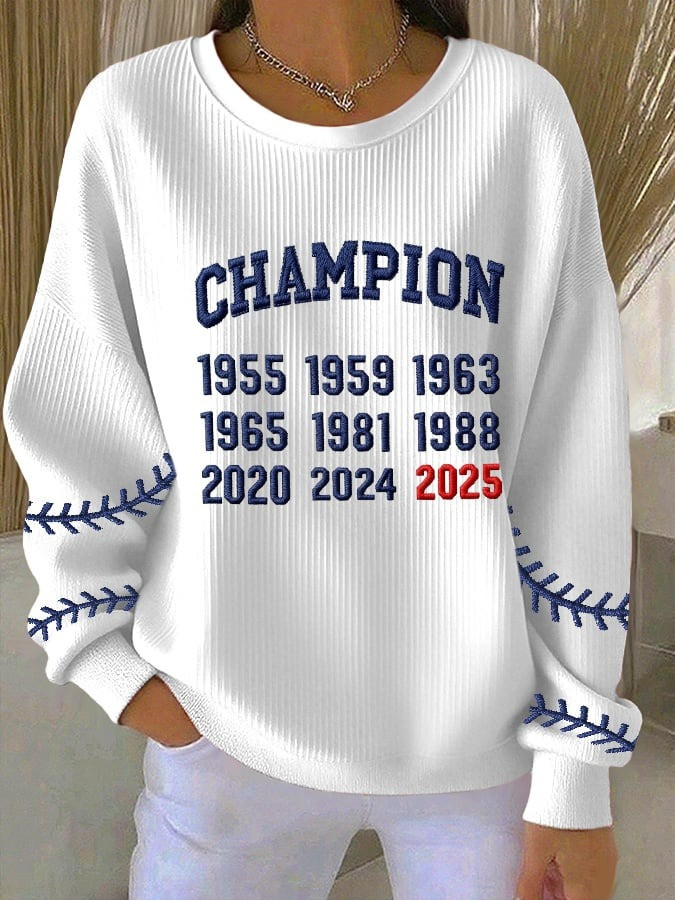 Dodgers World Series Champions 2025 Sweatshirt Women's Dodgers Championship Merch Clothing-1 Dodgers World Series Champions 2025 Sweatshirt Women's Dodgers Championship Merch Clothing-1