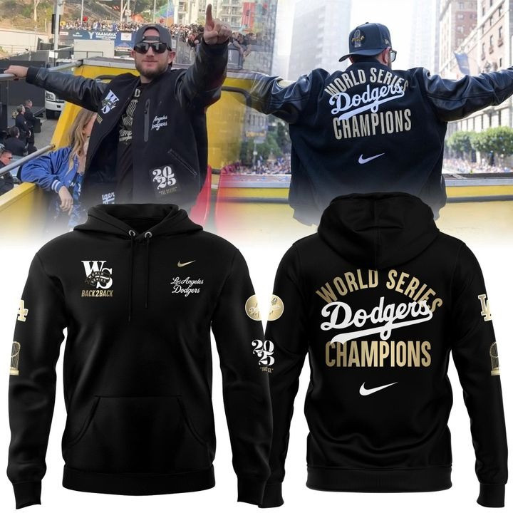 Dodgers World Series Champions Hoodie Los Angeles Dodgers Back 2 Back 2025 Merch-1