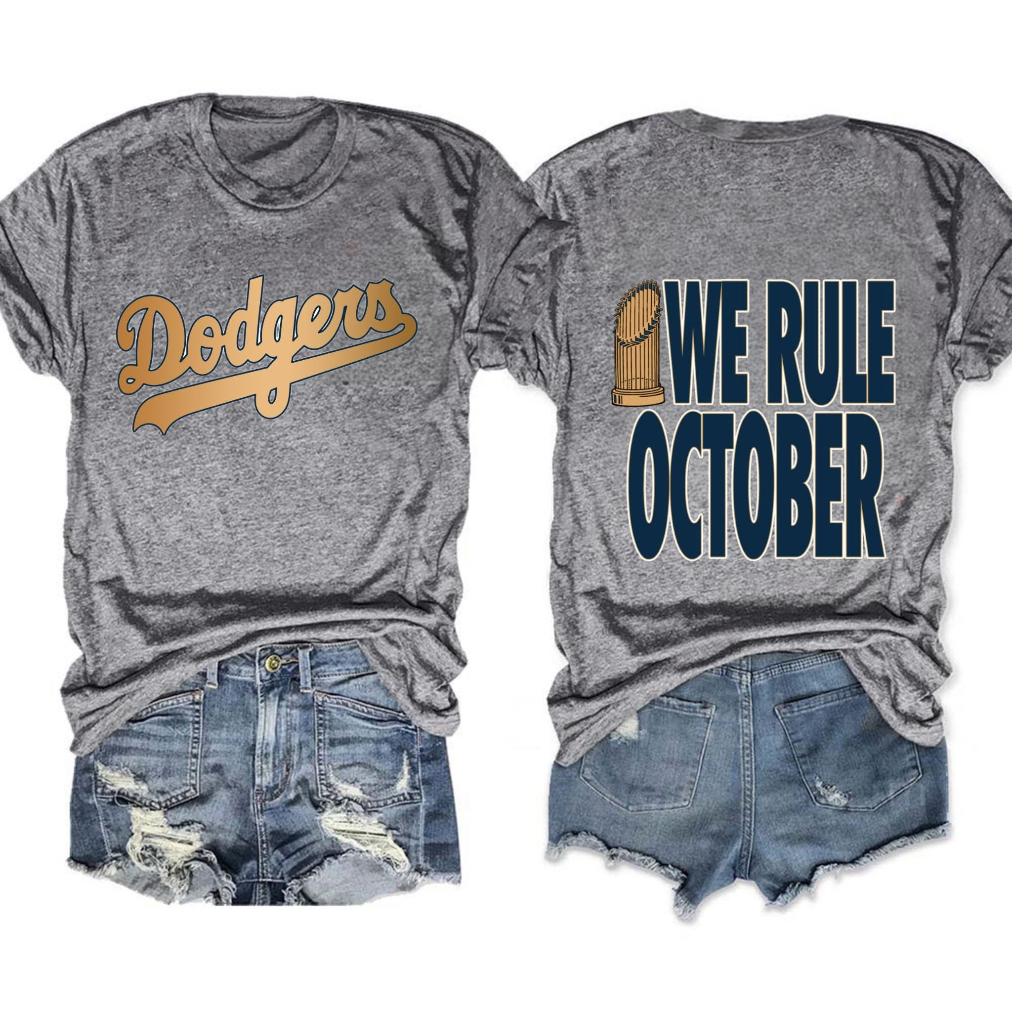 Dodgers World Series Champions T-Shirt We Rule October Great Clothing Merchandise For Fans-1