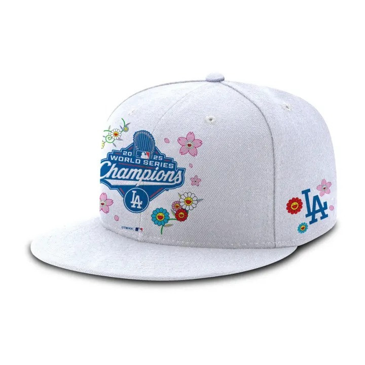 Dodgers World Series Hat Floral 2025 LA World Series Champions Cap Great Gift For Fan-1