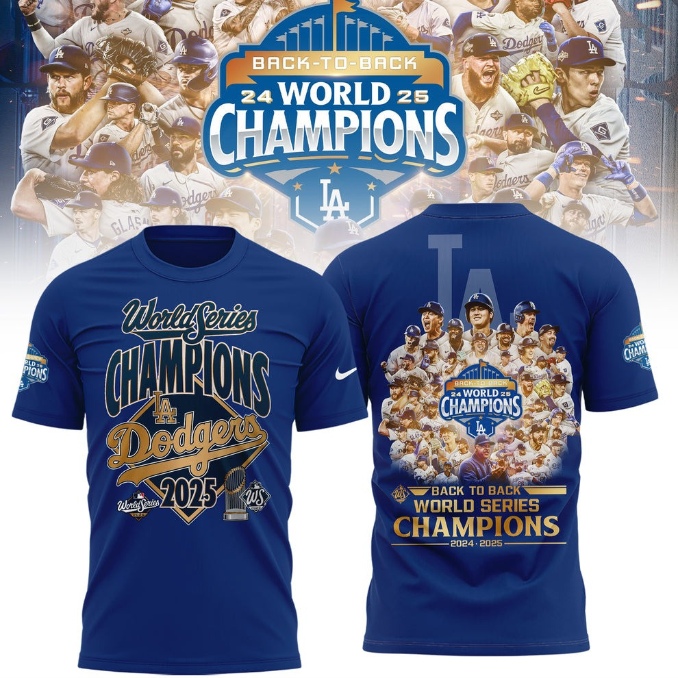 Dodgers World Series T-Shirt 2024 2025 LA Dodgers Back To Back World Series Champion Merchandise-1