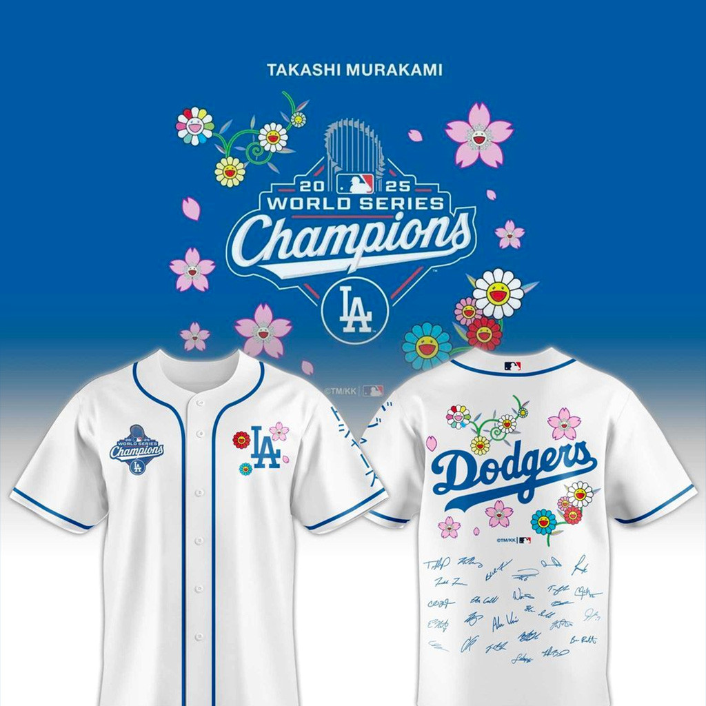 Dodgers x Takashi Murakami World Series Champions 2025 Jersey Dodgers Merch Gifts For Wife-1