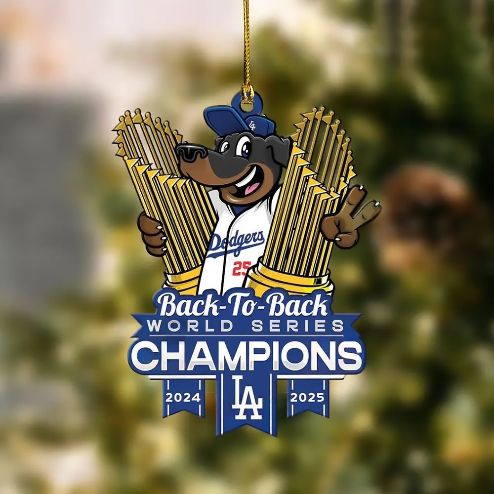 Dog LA Dodgers Christmas Ornament 2025 World Series Home Decor LA Dodgers Xmas Gift-1