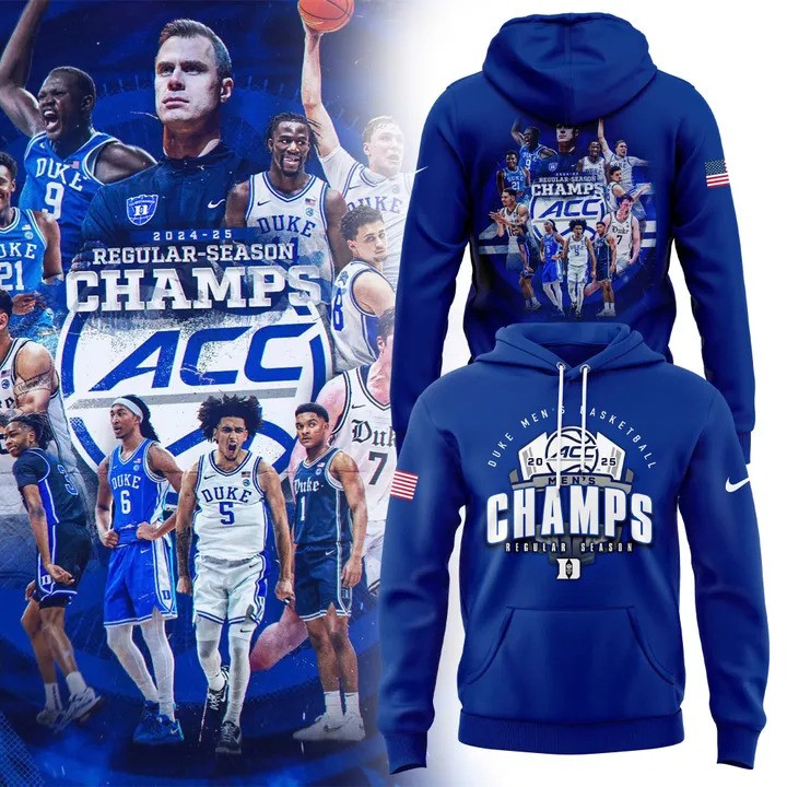 Duke ACC Championship Hoodie 2025 Men's Basketball Duke Blue Devils ACC Champions Merch-1