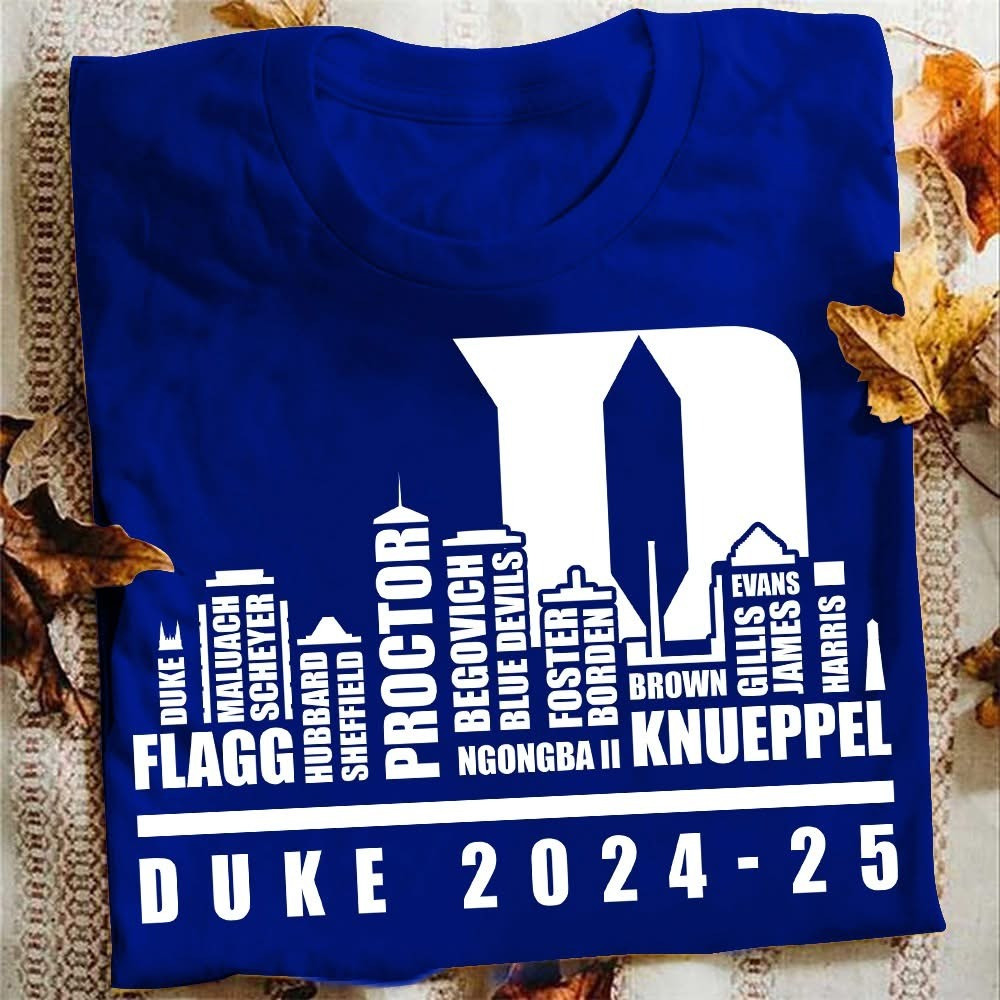 Duke Basketball 2024 2025 T-Shirt Men's Basketball Roster Gifts For Fans-1
