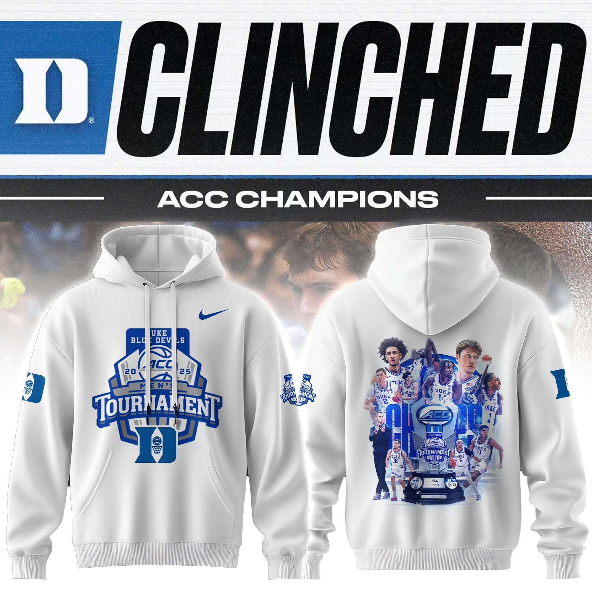 Duke Blue Devils 2025 ACC Men's Basketball Champions Hoodie Go Duke Championship Merch-1 Duke Blue Devils 2025 ACC Men's Basketball Champions Hoodie Go Duke Championship Merch-1