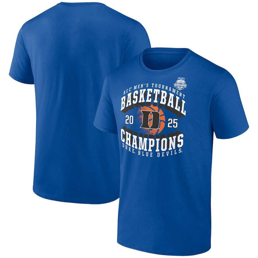 Duke Blue Devils 2025 ACC Men's Basketball Champions Shirt Go Duke Gifts For True Fans-1