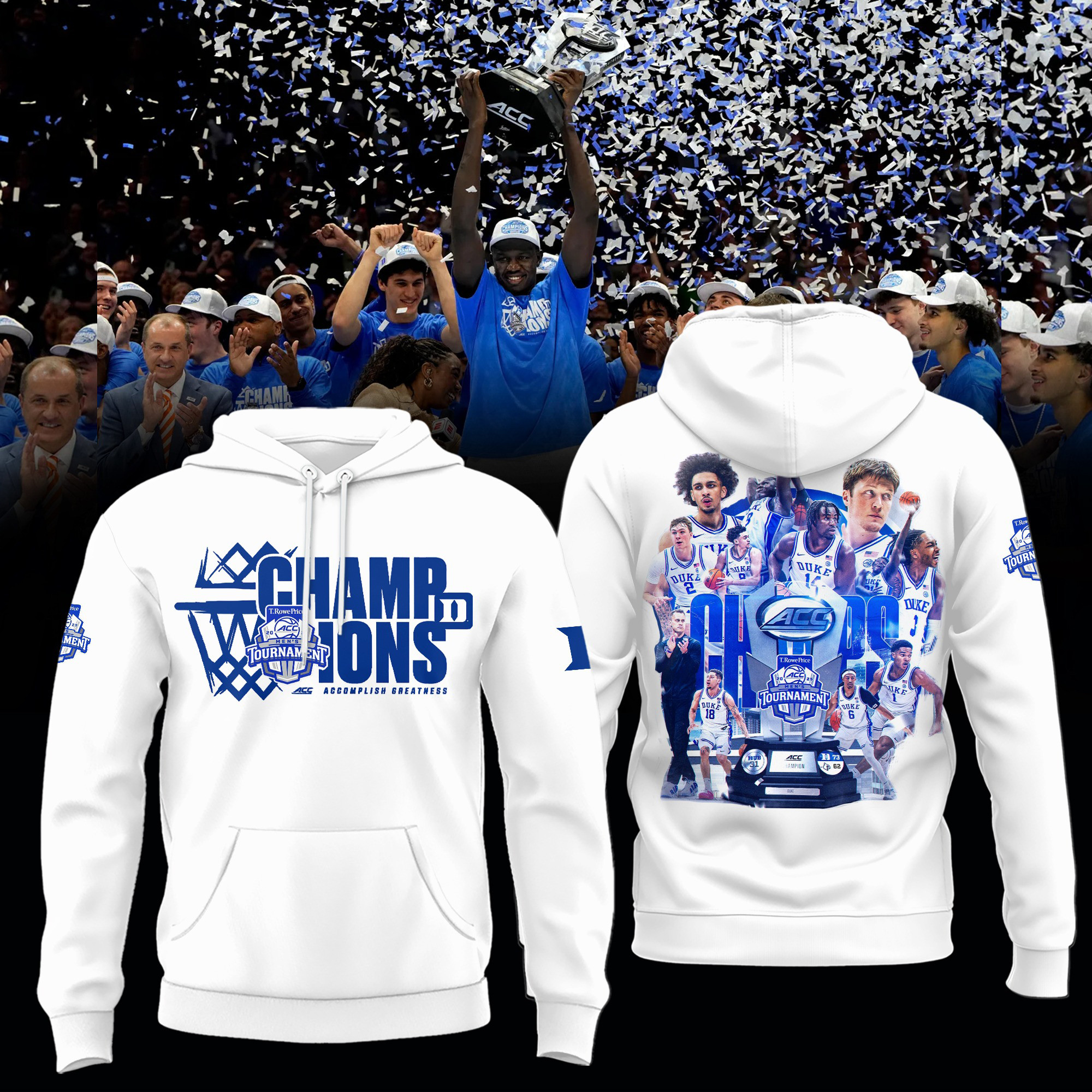 Duke Blue Devils ACC Championship Hoodie 2025 Duke ACC Champions Fan Merch Apparel-1