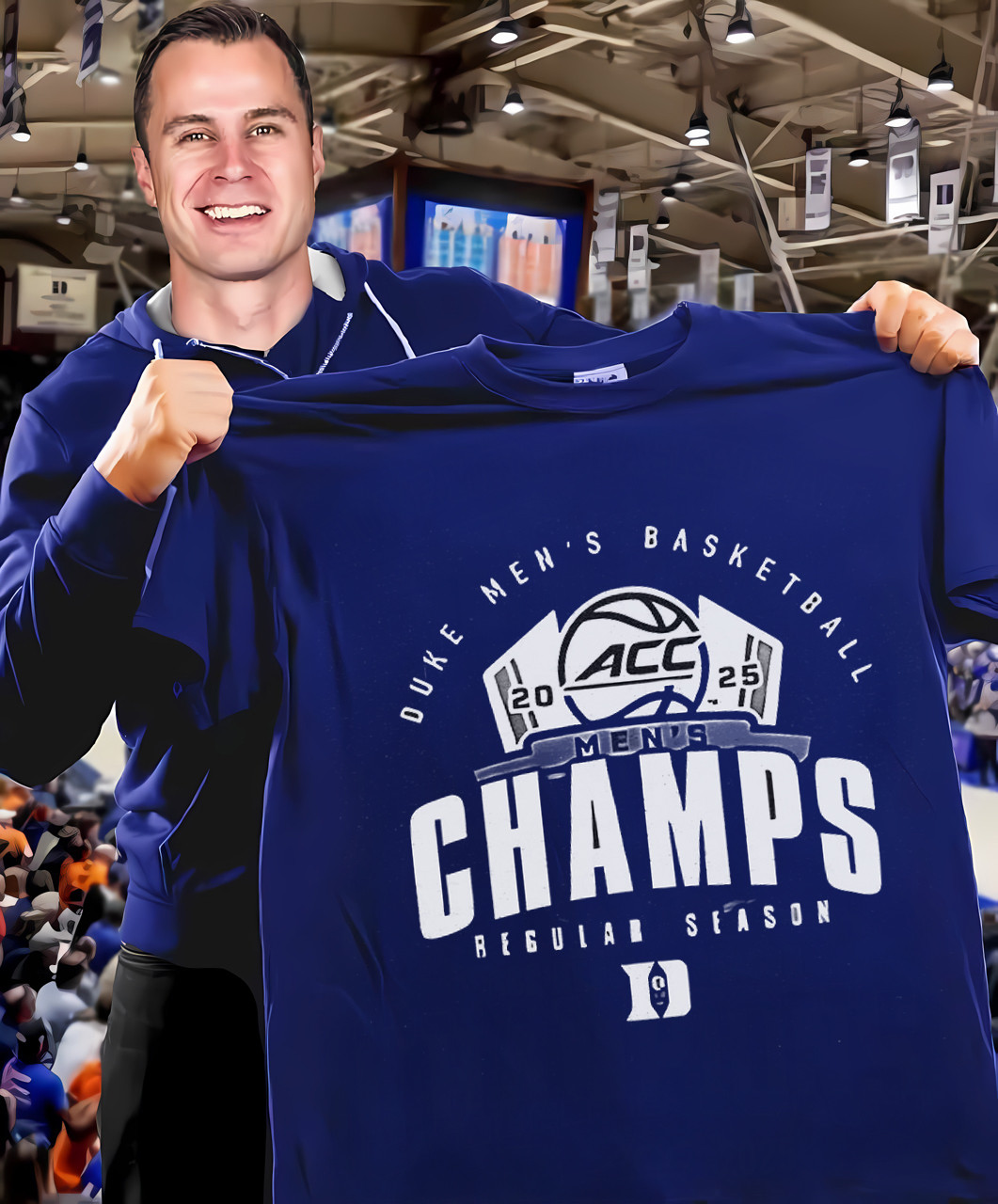 Duke Blue Devils ACC Championship Shirt 2025 Men's Basketball Regular Season Champion Tee-1