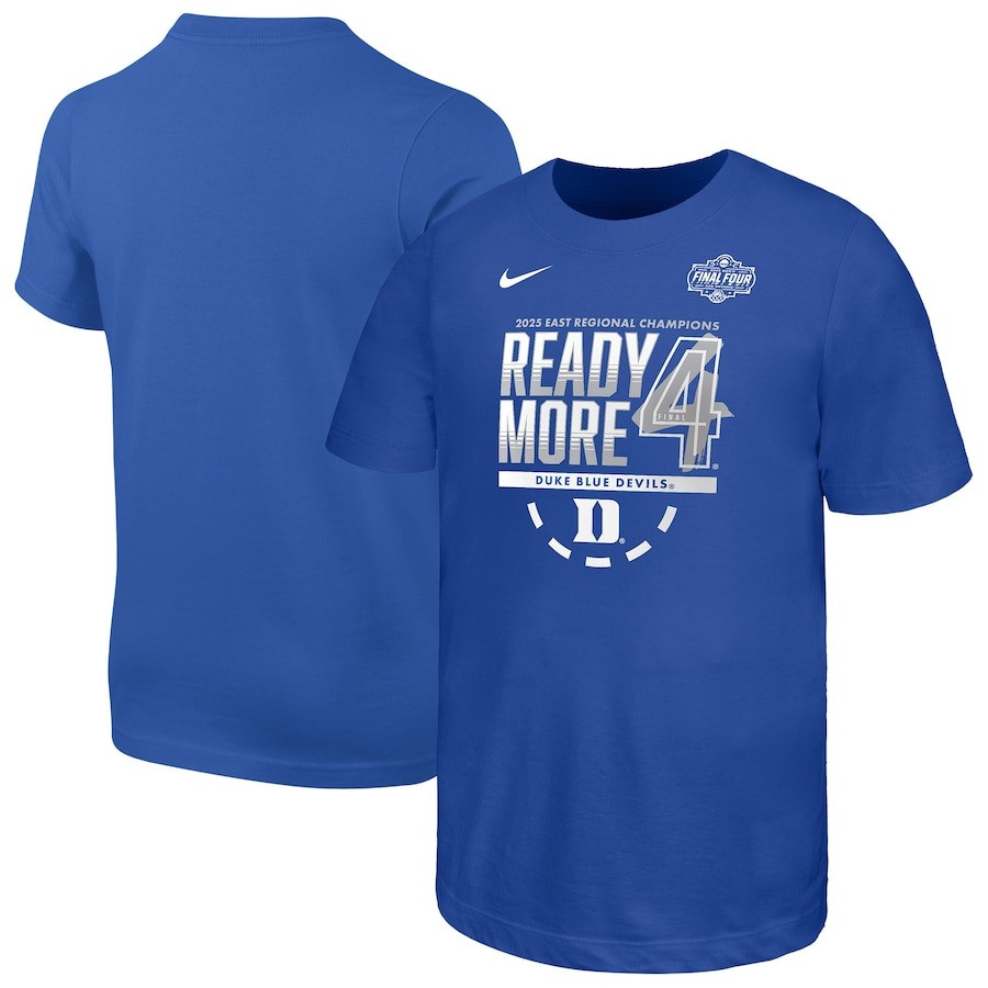 Duke Blue Devils Final Four Shirt 2025 East Regional Champions Ready More 4 March Madness-1 Duke Blue Devils Final Four Shirt 2025 East Regional Champions Ready More 4 March Madness-1