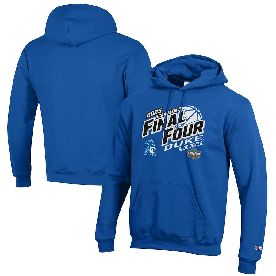 Duke Final Four Hoodie Duke Blue Devils Champion 2025 NCAA Final 4 Men's March Madness Merch-1 Duke Final Four Hoodie Duke Blue Devils Champion 2025 NCAA Final 4 Men's March Madness Merch-1