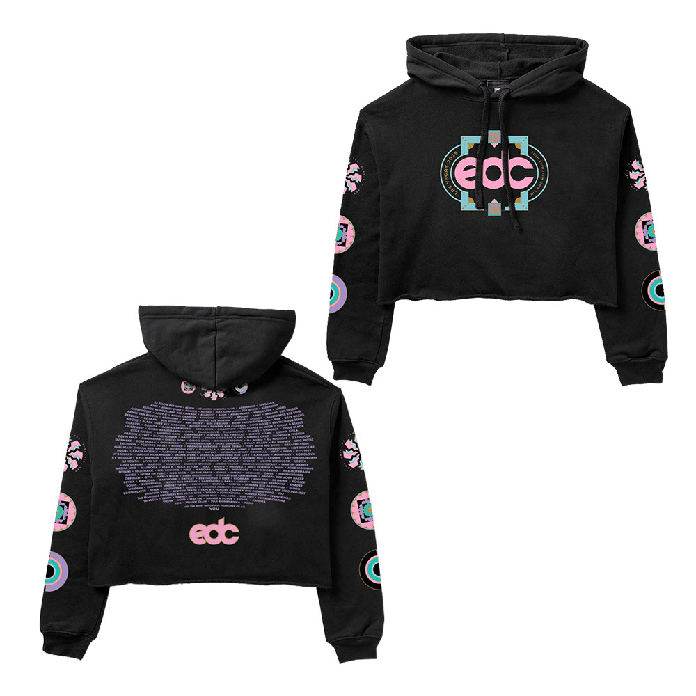 EDC Merch EDC Las Vegas 2025 Kinetic Lineup Crop Hoodie Gifts For Music Fans Gifts For Fans-1