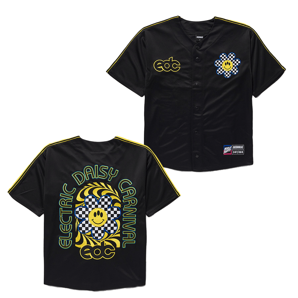 EDC Merchandise EDC Sunflower Smiles Baseball Jersey Gifts For Music Fans Gifts For Friends-1