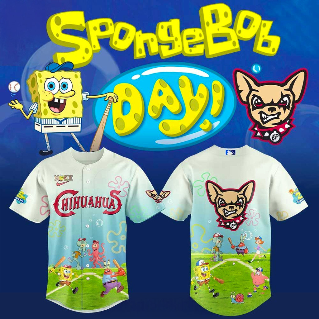 El Paso Chihuahuas SpongeBob Day Jersey El Paso Chihuahuas Merch Gift For Girlfriend-1