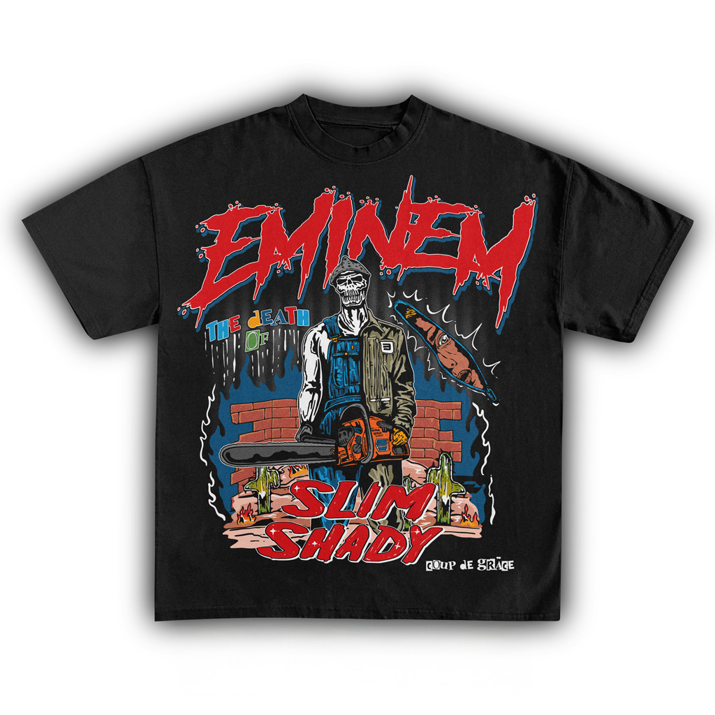 Eminem Death Of Slim Shady T-Shirt Black Eminem Merch Christmas Gifts For Music Fans-1