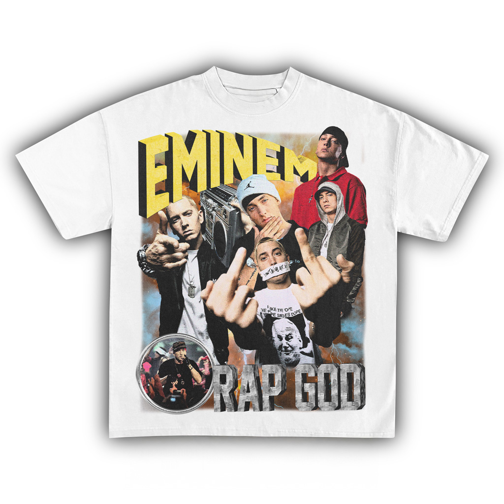 Eminem Rap God White T-Shirt Fan Merch Music Lovers Christmas Present Ideas-1