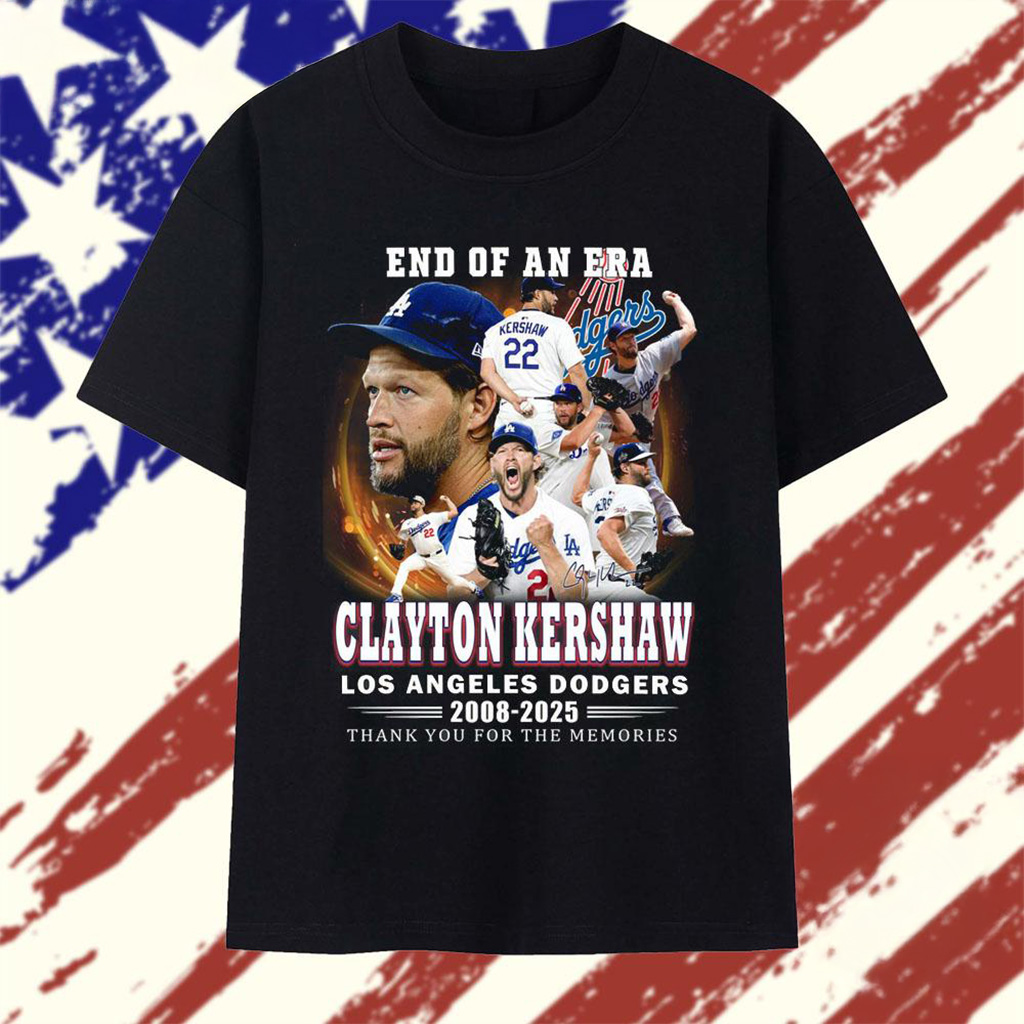 End Of An Era Clayton Kershaw Los Angeles Dodgers 2008 2025 T-Shirt Fan Mech Gift For Him-1