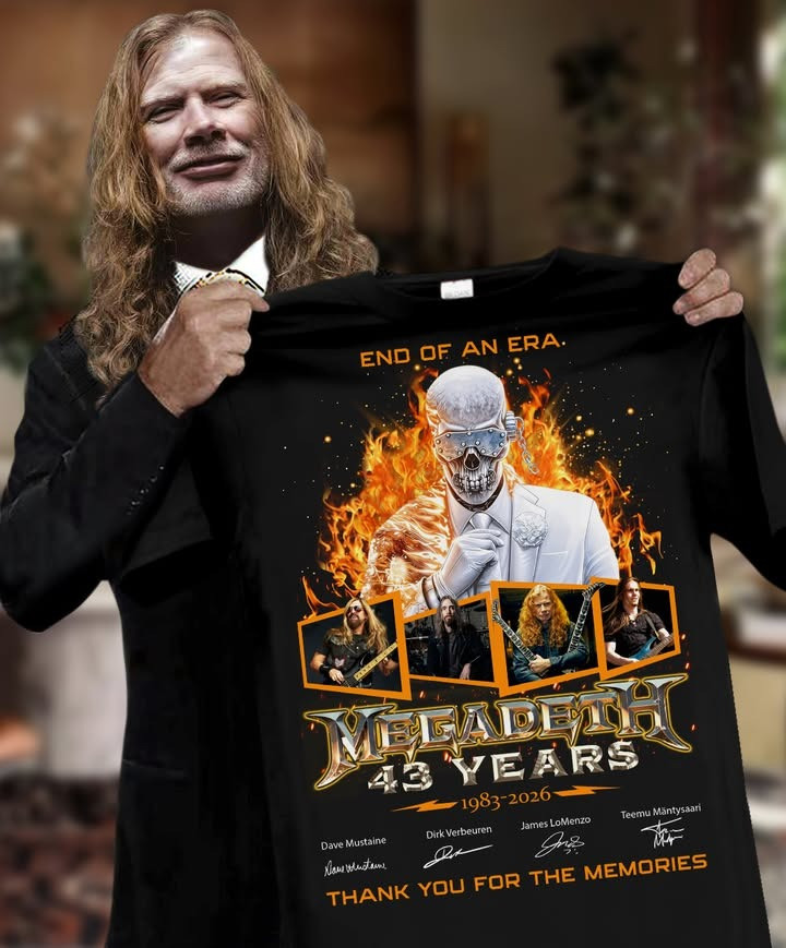 End Of An Era Megadeth T-Shirt Thank You For The Memories 43 Years 1983 2026 Fan Merch-1