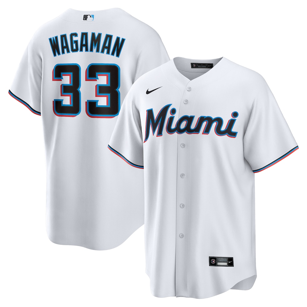 Eric Wagaman Miami Marlins Nike Home Replica Jersey - White-1