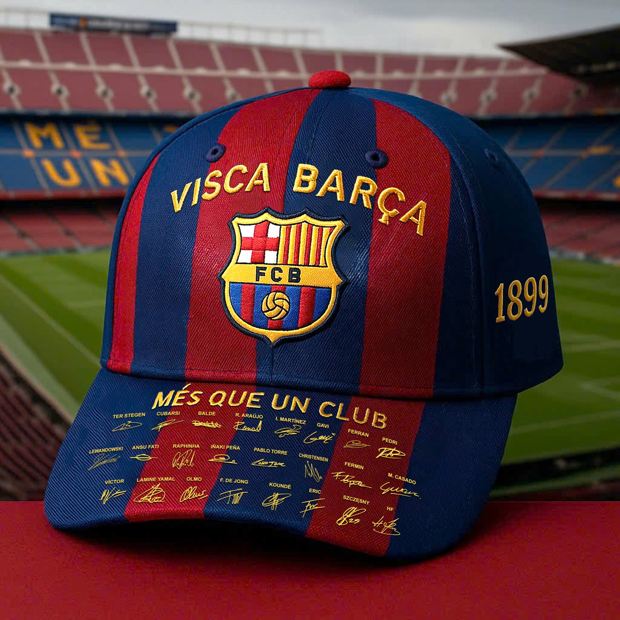 FC Barcelona Visca Barca 1899 Hat Merchandise Ball Cap Gifts For Barcelona Fans For Him-1