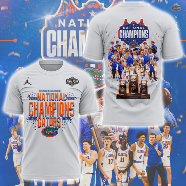 Florida Gators Men's Basketball National Champions T-Shirt 2025 Fan Merchandise Unique Gifts-1