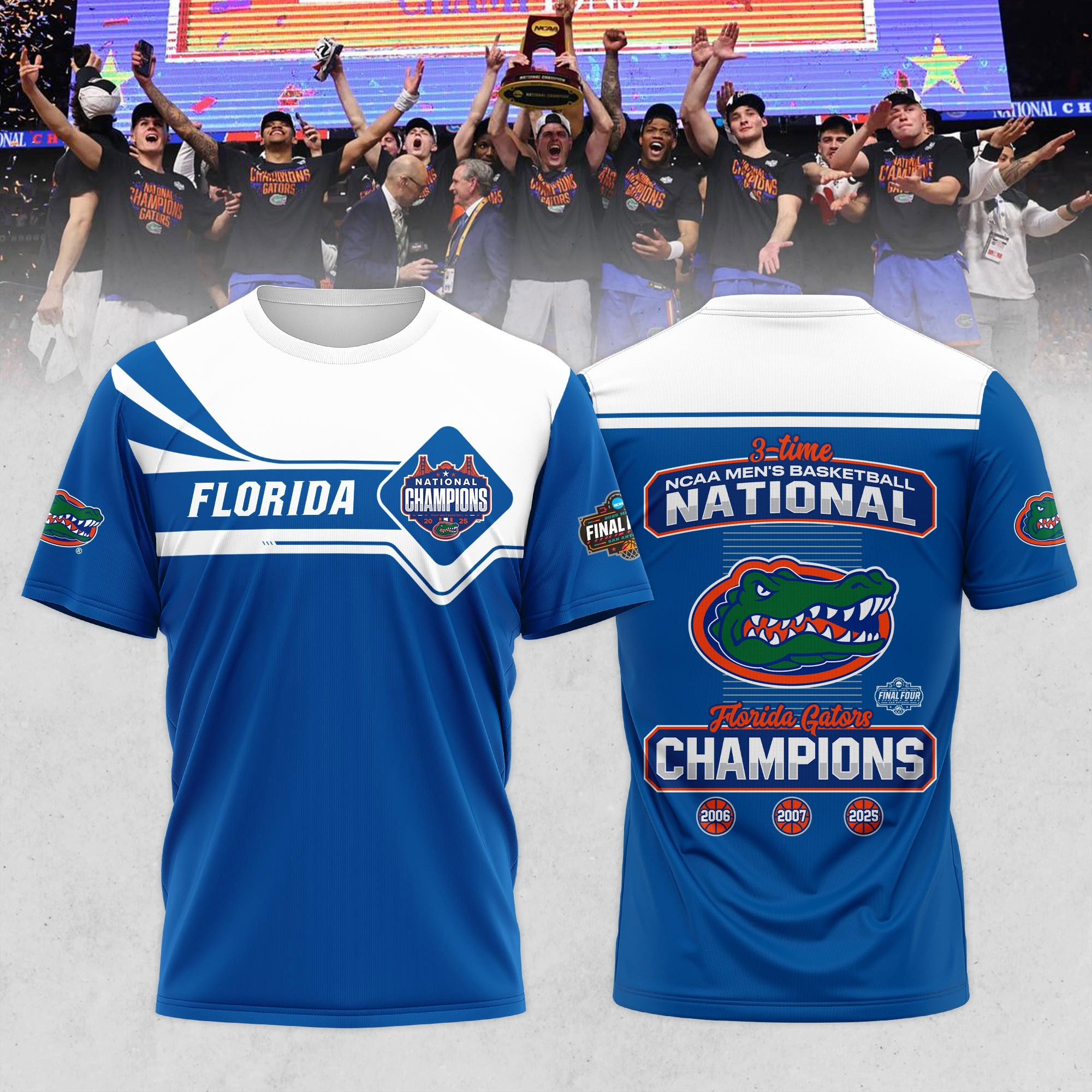 Florida Gators National Champions 2025 T-Shirt 3 Time Championships Fan Merch Gift Ideas-1